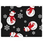 Christmas Texture, Retro Background With Snowmen Premium Plush Fleece Blanket (Extra Small)