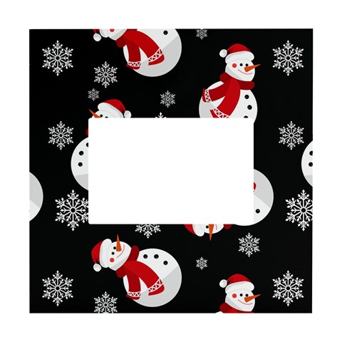 Christmas Texture, Retro Background With Snowmen White Box Photo Frame 4  x 6  from ArtsNow.com Front