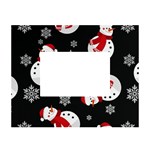 Christmas Texture, Retro Background With Snowmen White Tabletop Photo Frame 4 x6 