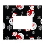 Christmas Texture, Retro Background With Snowmen White Wall Photo Frame 5  x 7 