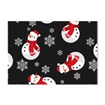 Christmas Texture, Retro Background With Snowmen Crystal Sticker (A4)