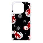 Christmas Texture, Retro Background With Snowmen iPhone 14 Pro TPU UV Print Case