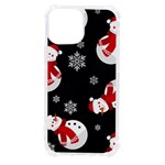 Christmas Texture, Retro Background With Snowmen iPhone 13 mini TPU UV Print Case