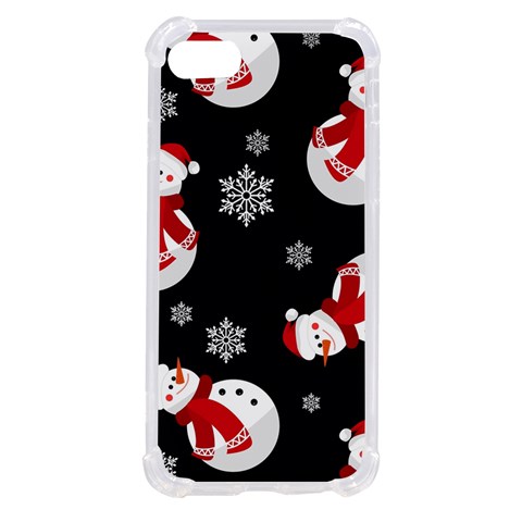 Christmas Texture, Retro Background With Snowmen iPhone SE from ArtsNow.com Front