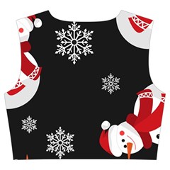 Christmas Texture, Retro Background With Snowmen Trumpet Sleeve Cropped Top from ArtsNow.com Back