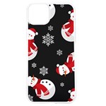 Christmas Texture, Retro Background With Snowmen iPhone 15 TPU UV Print Case