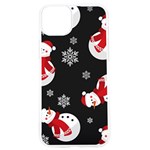 Christmas Texture, Retro Background With Snowmen iPhone 15 Pro TPU UV Print Case