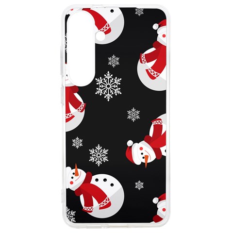 Christmas Texture, Retro Background With Snowmen Samsung Galaxy S24 Ultra 6.9 Inch TPU UV Case from ArtsNow.com Front