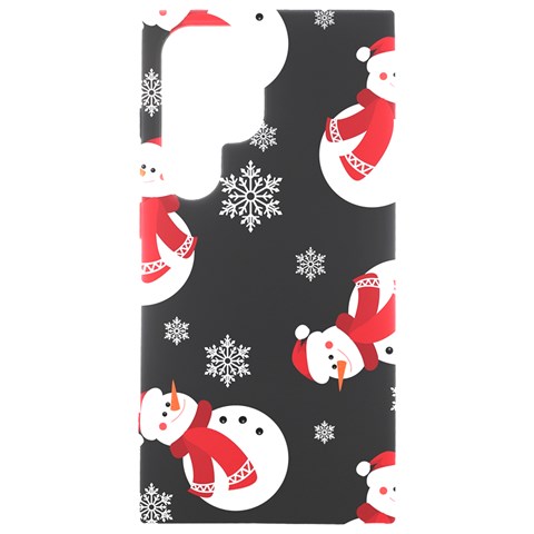 Christmas Texture, Retro Background With Snowmen Samsung Galaxy S24 Ultra 6.9 Inch Black TPU UV Case from ArtsNow.com Front