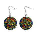 Circles, Colorful Mini Button Earrings