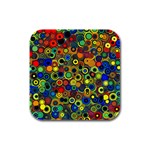 Circles, Colorful Rubber Square Coaster (4 pack)