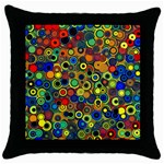 Circles, Colorful Throw Pillow Case (Black)