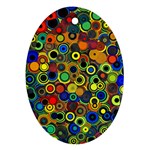 Circles, Colorful Oval Ornament (Two Sides)