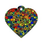 Circles, Colorful Dog Tag Heart (One Side)