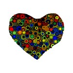 Circles, Colorful Standard 16  Premium Heart Shape Cushions