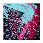 Colorful Splashes Grunge, Abstract Art Tile Coaster