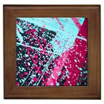 Colorful Splashes Grunge, Abstract Art Framed Tile