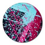 Colorful Splashes Grunge, Abstract Art Round Mousepad