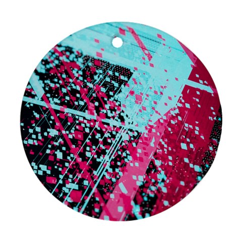 Colorful Splashes Grunge, Abstract Art Ornament (Round) from ArtsNow.com Front