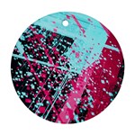 Colorful Splashes Grunge, Abstract Art Ornament (Round)