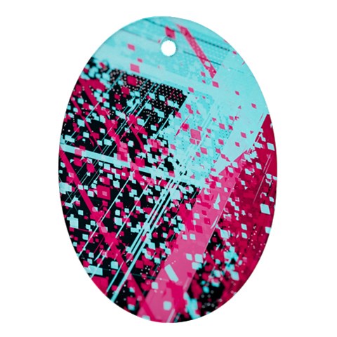 Colorful Splashes Grunge, Abstract Art Ornament (Oval) from ArtsNow.com Front