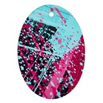 Colorful Splashes Grunge, Abstract Art Ornament (Oval)