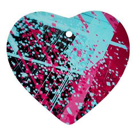 Colorful Splashes Grunge, Abstract Art Ornament (Heart) from ArtsNow.com Front