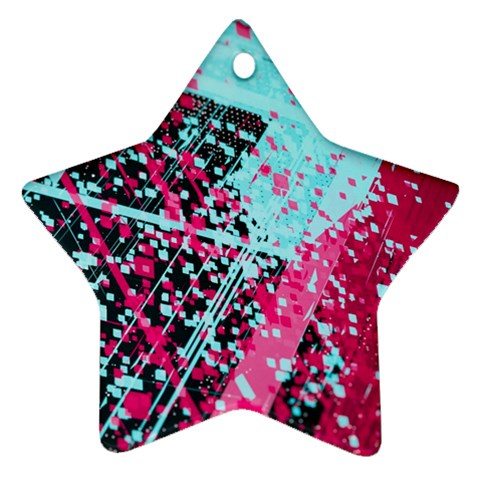 Colorful Splashes Grunge, Abstract Art Ornament (Star) from ArtsNow.com Front