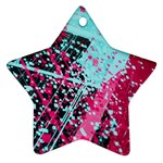 Colorful Splashes Grunge, Abstract Art Ornament (Star)