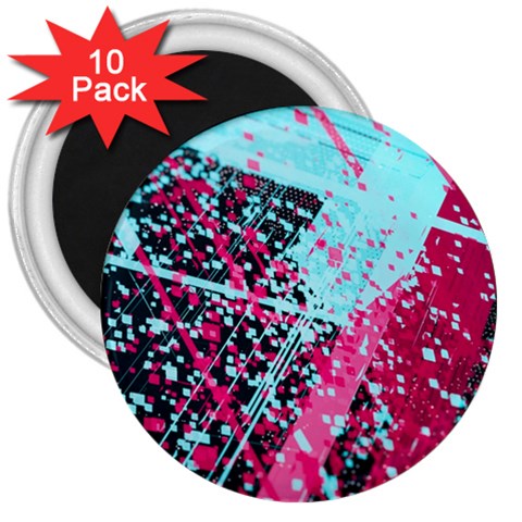 Colorful Splashes Grunge, Abstract Art 3  Magnets (10 pack)  from ArtsNow.com Front