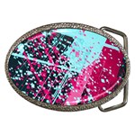 Colorful Splashes Grunge, Abstract Art Belt Buckles