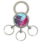 Colorful Splashes Grunge, Abstract Art 3-Ring Key Chain