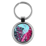 Colorful Splashes Grunge, Abstract Art Key Chain (Round)