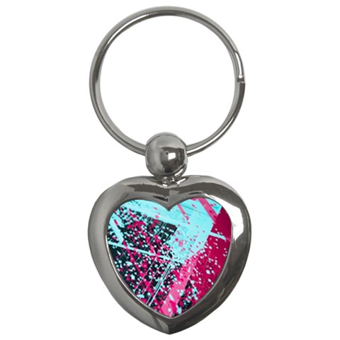 Colorful Splashes Grunge, Abstract Art Key Chain (Heart) from ArtsNow.com Front