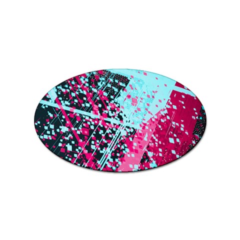 Colorful Splashes Grunge, Abstract Art Sticker (Oval) from ArtsNow.com Front