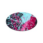 Colorful Splashes Grunge, Abstract Art Sticker (Oval)