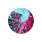 Colorful Splashes Grunge, Abstract Art Magnet 3  (Round)