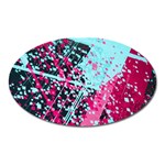 Colorful Splashes Grunge, Abstract Art Oval Magnet