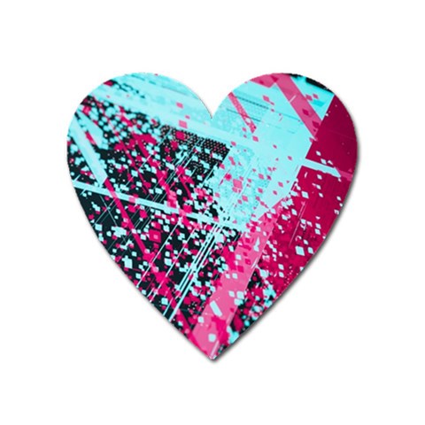 Colorful Splashes Grunge, Abstract Art Heart Magnet from ArtsNow.com Front