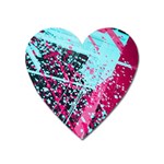 Colorful Splashes Grunge, Abstract Art Heart Magnet