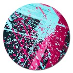 Colorful Splashes Grunge, Abstract Art Magnet 5  (Round)