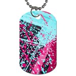 Colorful Splashes Grunge, Abstract Art Dog Tag (One Side)