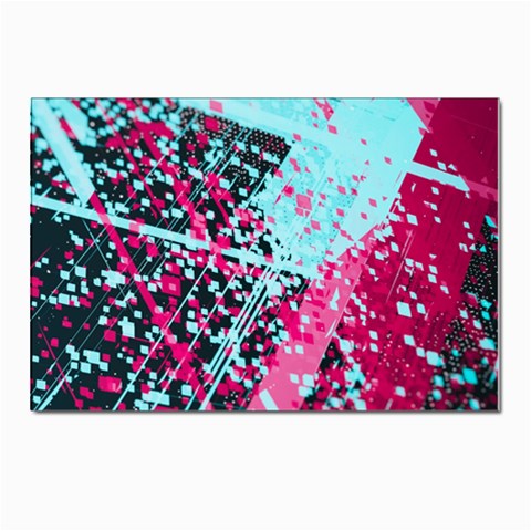 Colorful Splashes Grunge, Abstract Art Postcard 4 x 6  (Pkg of 10) from ArtsNow.com Front