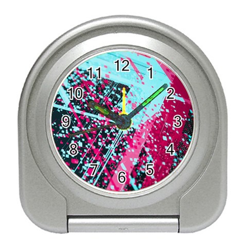 Colorful Splashes Grunge, Abstract Art Travel Alarm Clock from ArtsNow.com Front