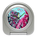 Colorful Splashes Grunge, Abstract Art Travel Alarm Clock