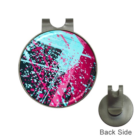 Colorful Splashes Grunge, Abstract Art Hat Clips with Golf Markers from ArtsNow.com Front