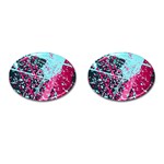 Colorful Splashes Grunge, Abstract Art Cufflinks (Oval)