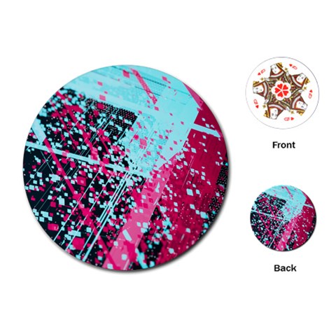 Colorful Splashes Grunge, Abstract Art Playing Cards Single Design (Round) from ArtsNow.com Front