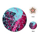 Colorful Splashes Grunge, Abstract Art Playing Cards Single Design (Round)