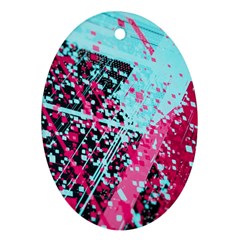 Colorful Splashes Grunge, Abstract Art Oval Ornament (Two Sides) from ArtsNow.com Back